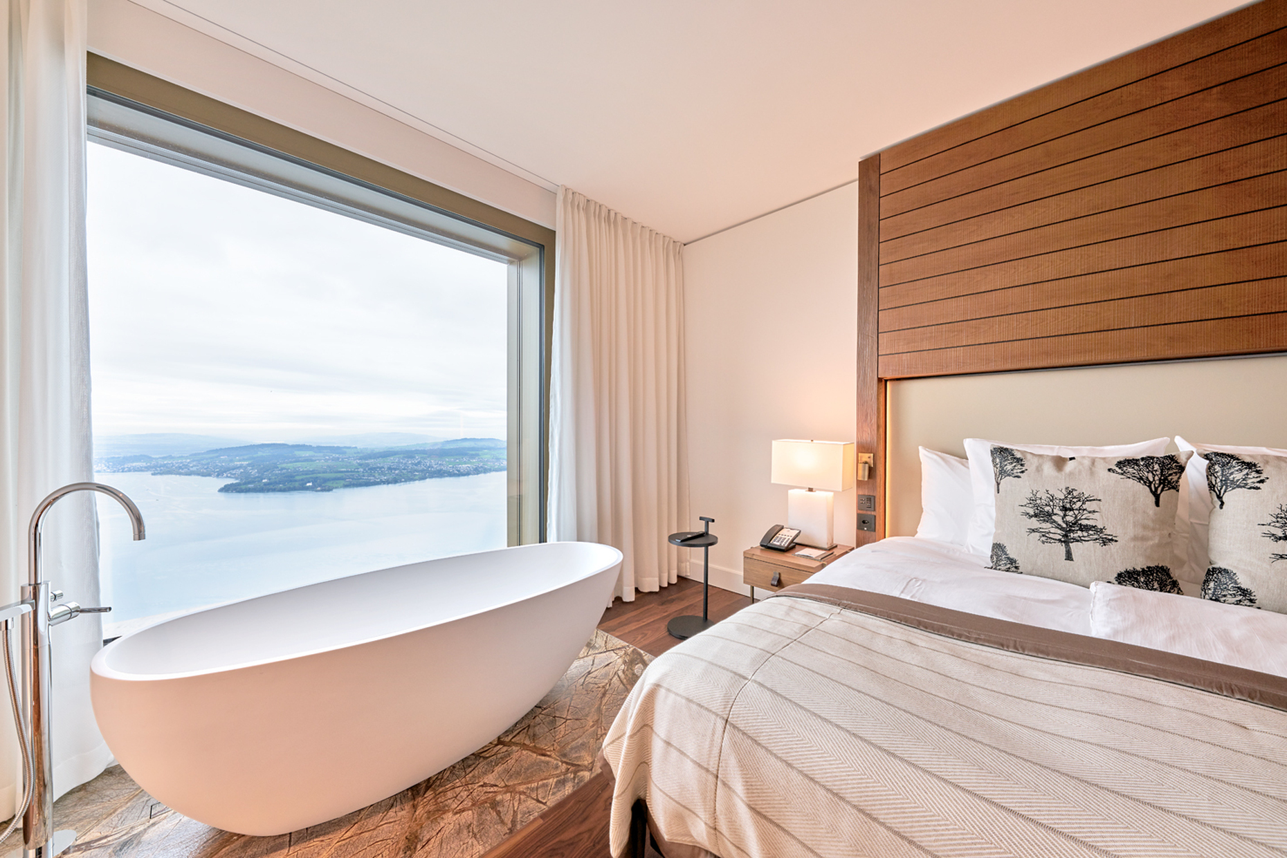 The location affords spectacular views of Switzerland’s picture-book landscape.