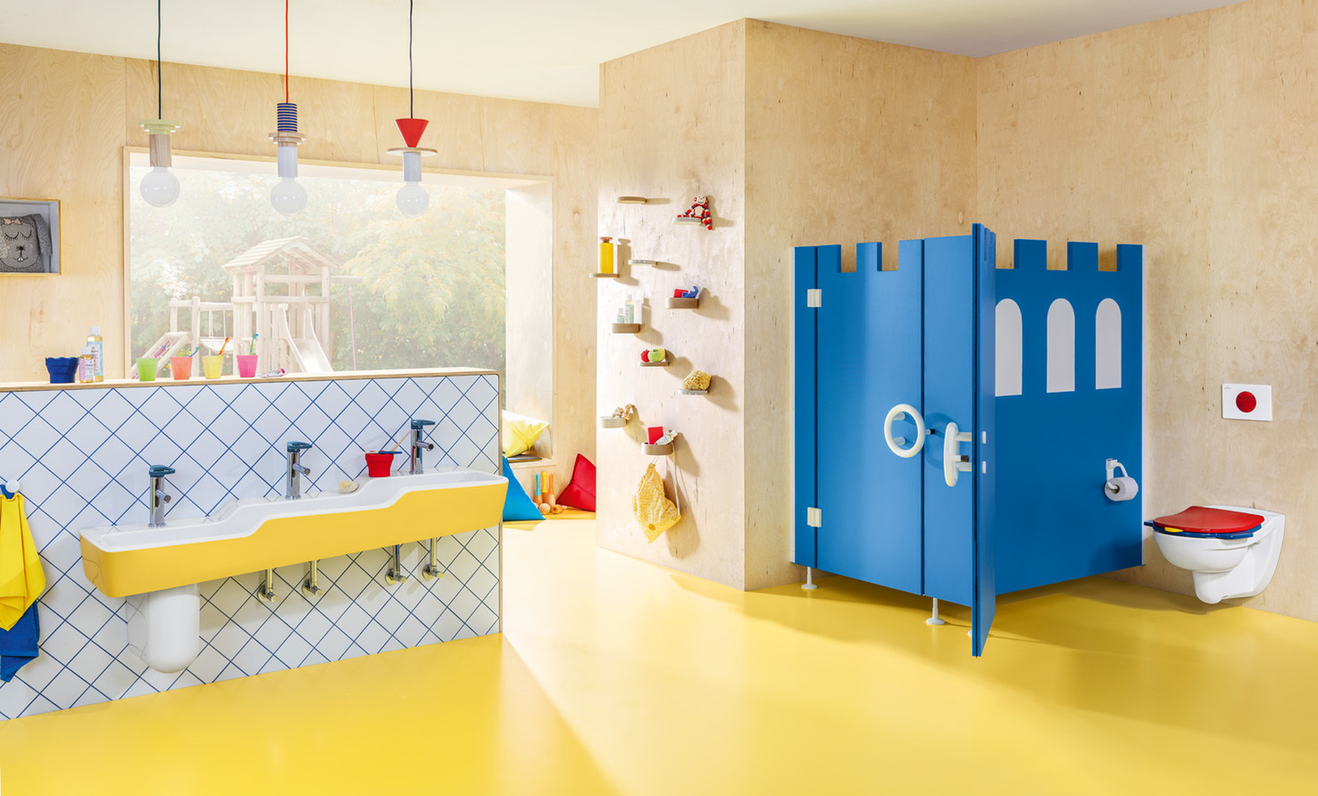 From washbasins to toilet seats, the products in Villeroy & Boch's "O.novo Kids" bathroom collection are ergonomically designed for children.