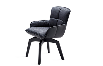 Marla armchair low with wooden frame and auto-return mechanism
