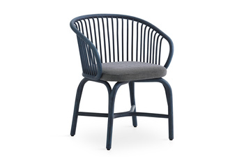 Huma dining armchair with rattan legs T070 R