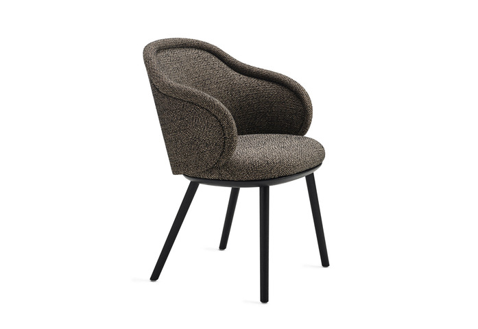 Freifrau Ona Curved Armchair woodenframe front