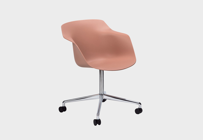 MATERIA Pax chair 4 spoke pink chrome