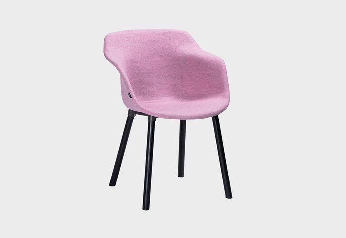 MATERIA Pax chair fully upholstered pink black