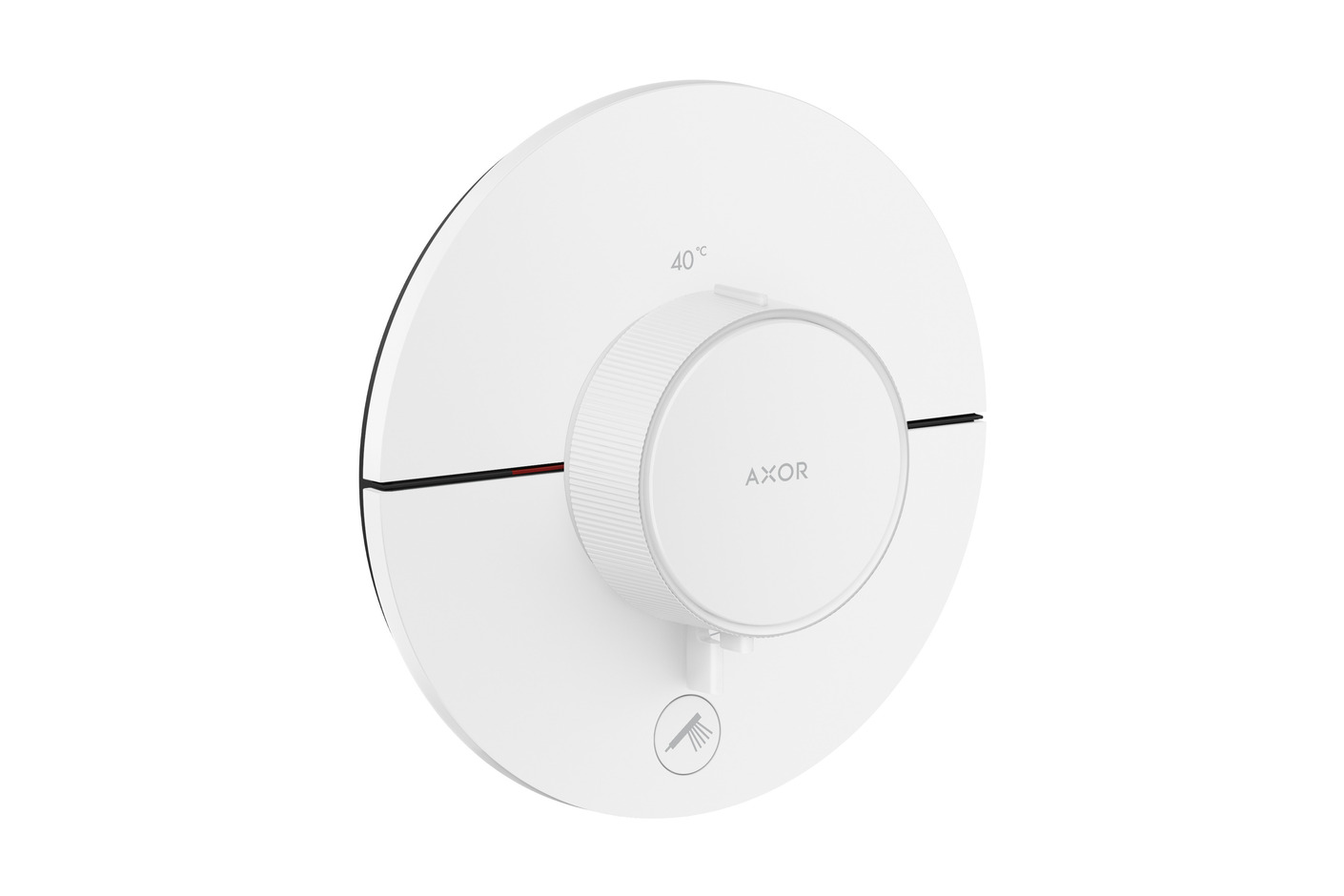 AXOR ShowerSelect ID Thermostat HighFlow for concealed installation round for 1 function and additional outlet | Matt white