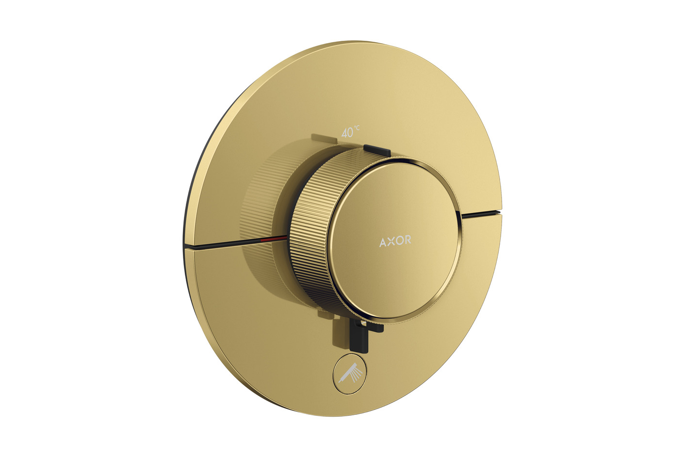 AXOR ShowerSelect ID Thermostat HighFlow for concealed installation round for 1 function and additional outlet | Polished Gold Optic