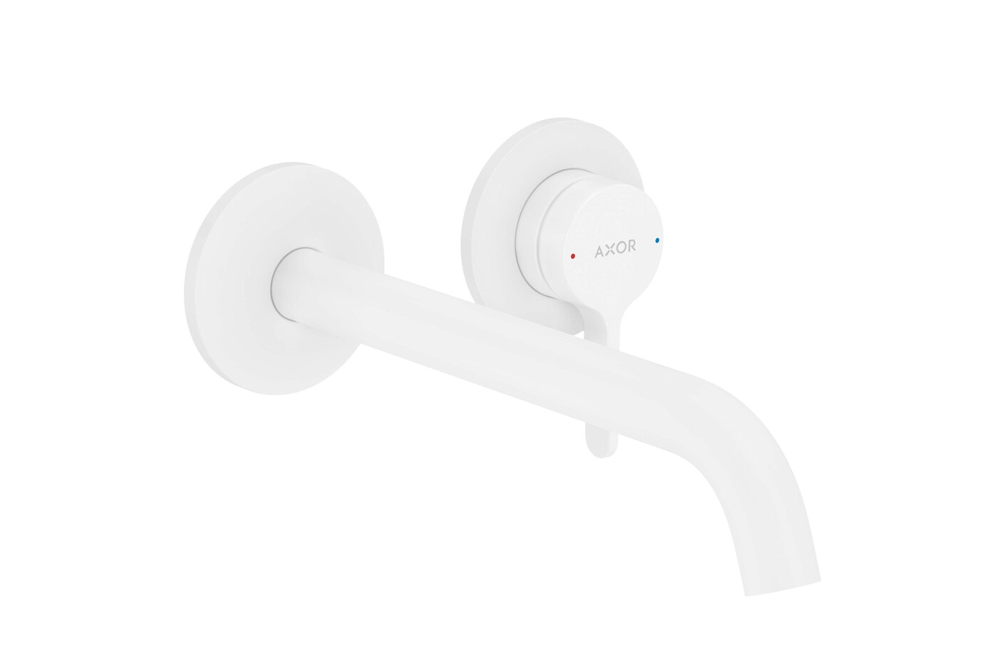 AXOR One Einhebel-Waschtischmischer Unterputz für Wandmontage mit Hebelgriff und Auslauf 220 mm | Mattweiß