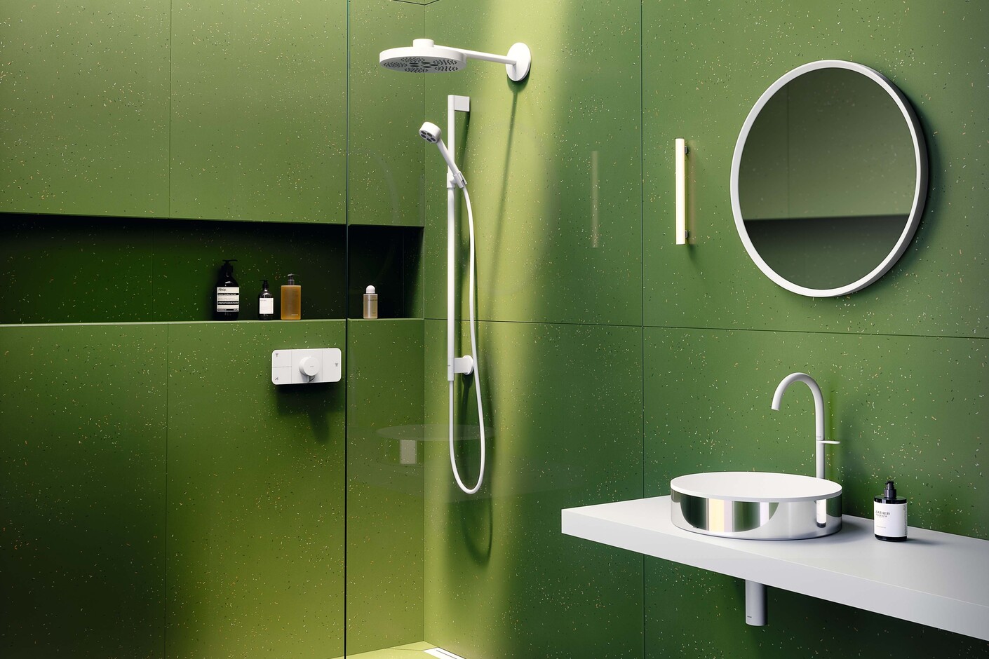 AXOR One Brauseset 75 1jet EcoSmart mit Wandanschluss | Mattweiß
