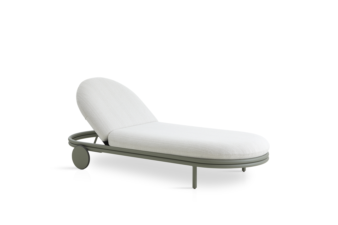 Cask outdoor chaise longue with wheels C989