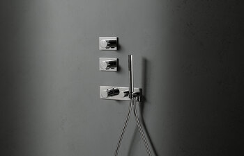 Milano 3/4 built-in thermostatic shower mixer - Double showerhead
