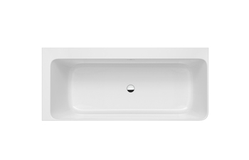 Ona Badewanne, Eckmodell links, aus Stonex®, mit Schürze, mit Überlaufspalt, inkl. Klick-Klack Ablaufventil