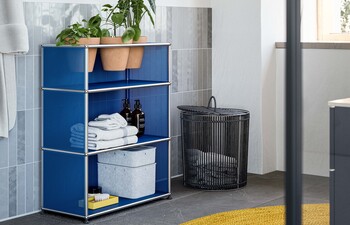 USM Haller Shelving with Plants | Gentian Blue