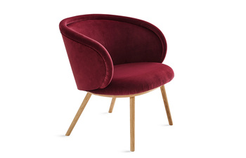 Ona cocktail armchair with wooden frame