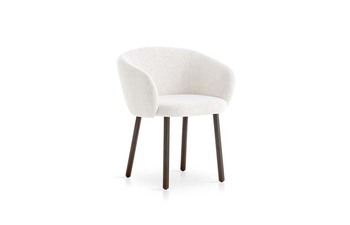 Huma upholstered dining armchair with solid wood legs T071 WN