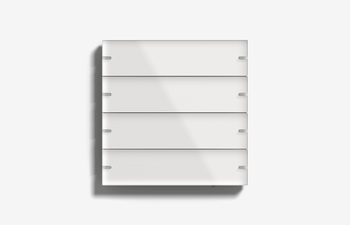 Pushbutton sensor 4 white glass