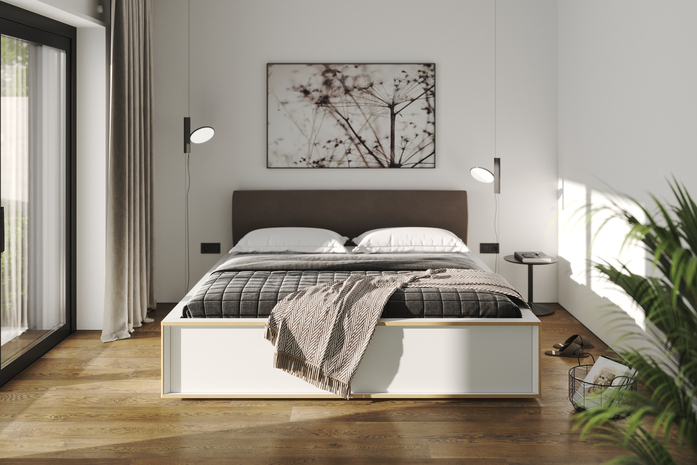 11 spaze bett mit kopfteil polster weiss 80x200 ohne nachttischablage b