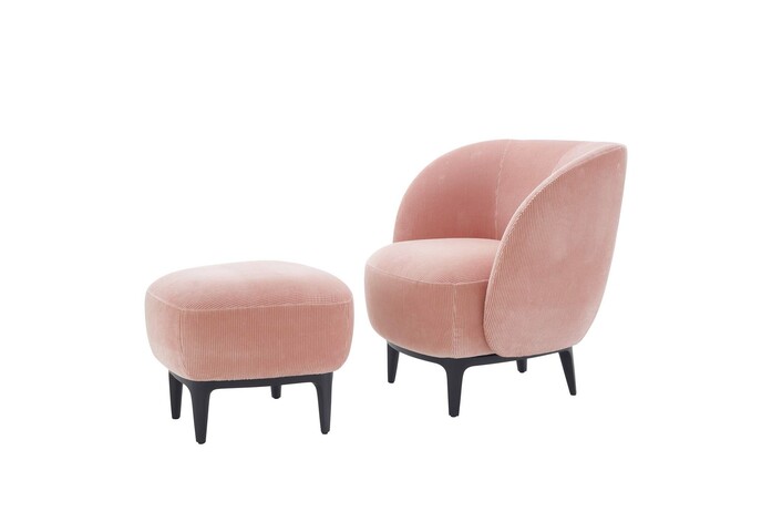 SOUFFLOT Sessel mit Hocker