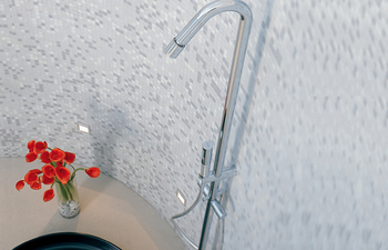 Diametrotrentacinque freestanding shower mixer, inlet and hand shower